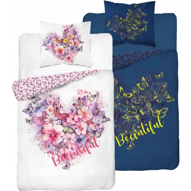 Detexpol Glow in the dark dekbedovertrek Bloemen - katoen Wit