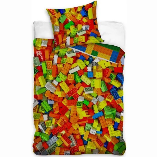 Carbotex Colorful Blocks Dekbedovertrek - Eenpersoons - 140x200 cm - Multi