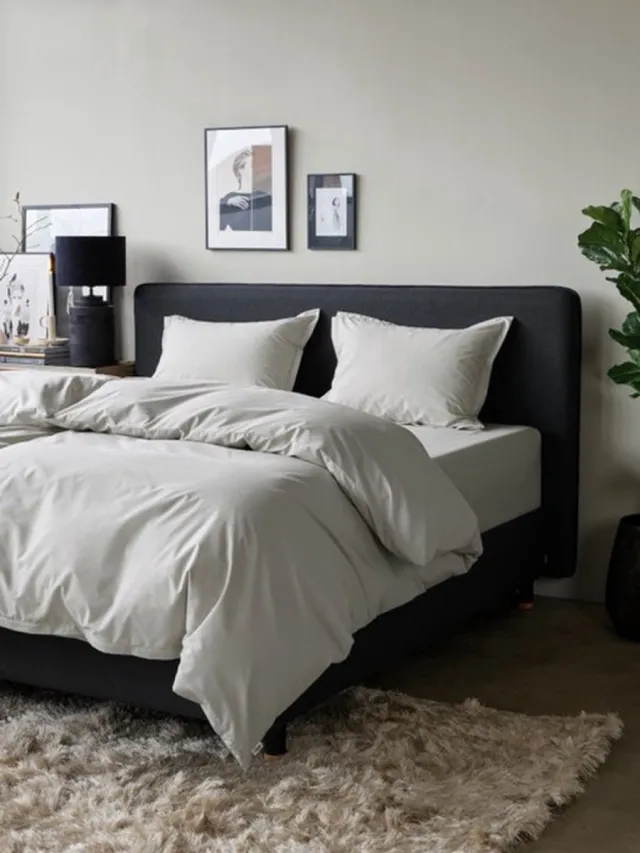 TEMPUR Home by TEMPUR® - Dekbedovertrek van 100% Egyptisch Katoen - strijkvrij en droger geschikt - Nature - 200x200 cm - zonder kussensloop Beige