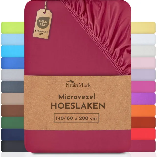 NatureMark Microvezel hoeslaken in vele maten en kleuren, Bordeauxrood