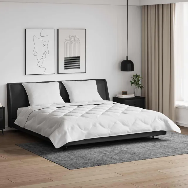 vidaXL Zomer Dekbed met kussen 3 st Wit Microvezel