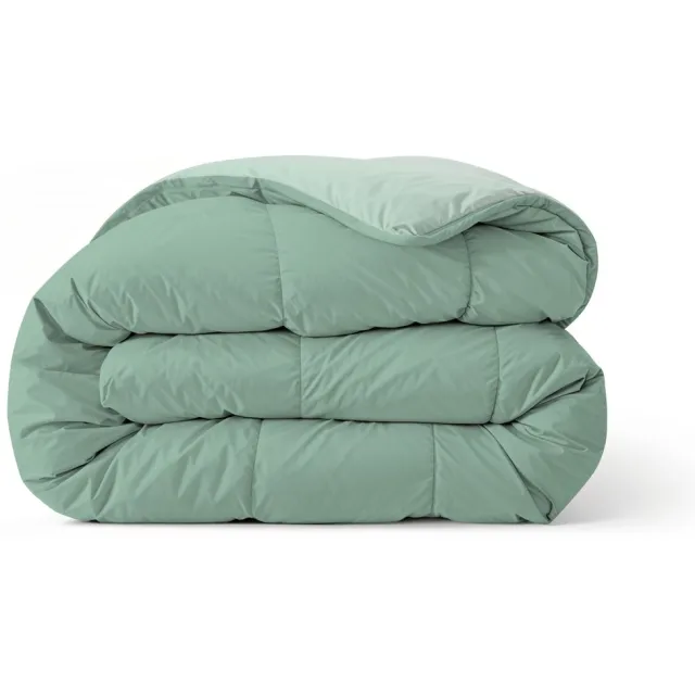 Zelesta Comfort Duo Dekbed zonder overtrek - Wasbaar Hoesloos dekbed - Met vaste overtrek - 2 in 1 - Mintgroen & Lichtgroen - 240x200cm