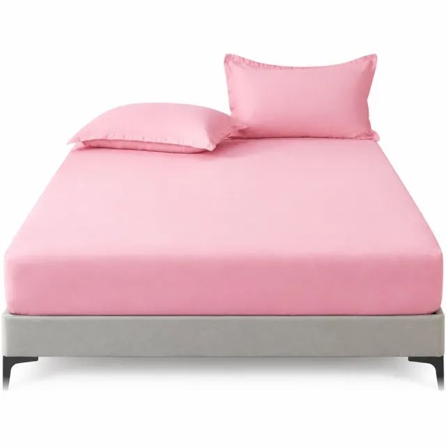 SWGOTA Hoeslaken 140 x 200 cm - lichtroze, effen polyester, voor het matras