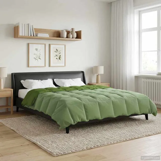 vidaXL Zomer Dekbed 220 x 260 cm Zomer Microfiber (100% polyester) Groen