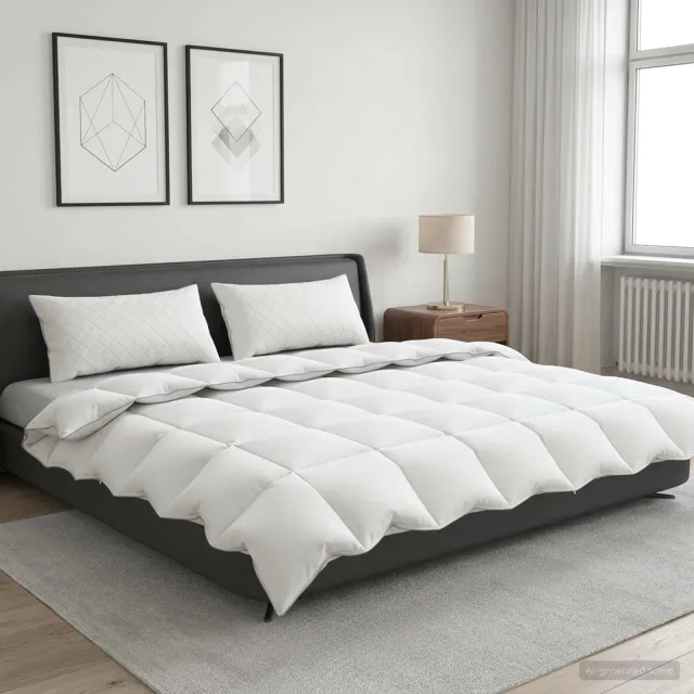vidaXL 90% ganzen dons dekbedset FULDA 3 st 240 x 260 cm 210 GSM Wit