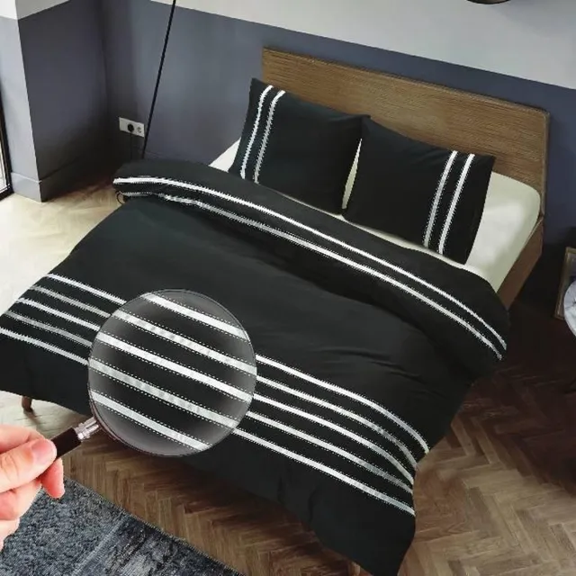 Zydante Dekbedovertrek - Hotel Home Collection - Las Vegas - Zwart