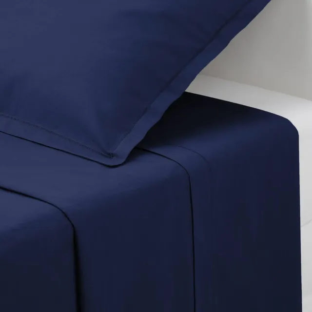 Atmosphera Créateur d'intérieur® Bovenlaken van 100% katoen CARINA bleu encre