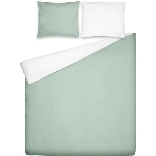 Ten Cate Dekbedovertrek - Dekbedovertrek 200 x 200 tweepersoons - Dekbedovertrekken - Dekbedovertrek 200x220 - Malaga Groen Wit Mintgroen/Naturel